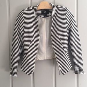 Striped black and white blazer